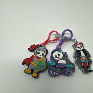 Dude Perfect Panda Key Chain Lot of 3 Biker Knight Dj Dude Perfect